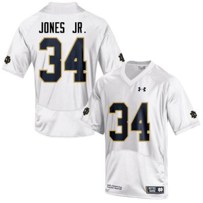 Notre Dame Fighting Irish Men's Tony Jones Jr. #34 White Under Armour Authentic Stitched College NCAA Football Jersey TBC2199XQ